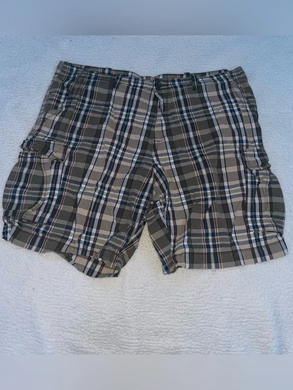 Men's The Foundry Supply Co. Brown Plaid Cargo Shorts 44W
